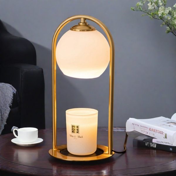 Creative Vintage Electric Dimmable Night Light Lantern Candle Melting Warmer with Timer
