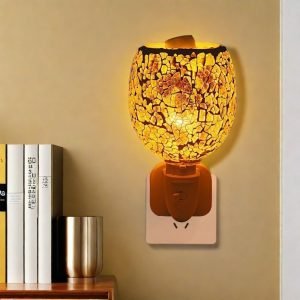 Creative Yellow Mosaic Shattered Glass Electric Lantern Candle Wax Warmer Wall Plug In