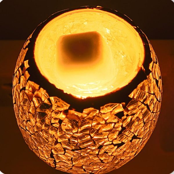 Creative Yellow Mosaic Shattered Glass Electric Lantern Candle Wax Warmer Wall Plug In