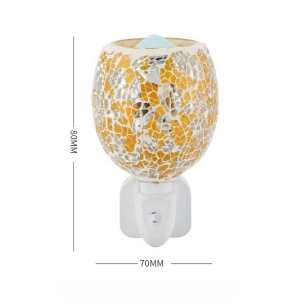 Creative Yellow Mosaic Shattered Glass Electric Lantern Candle Wax Warmer Wall Plug In