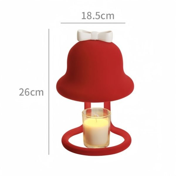 Cute Bowknot Flocked Cordless Decorative Metal Electric Candle Wax Warmer Lamps