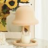 Cute Bowknot Flocked Cordless Decorative Metal Electric Candle Wax Warmer Lamps