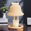 Cute Bowknot Flocked Cordless Decorative Metal Electric Candle Wax Warmer Lamps
