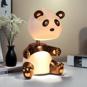 Cute Panda Resin Electric Bulb Candle Warmer Table Lamp with Preset Timer