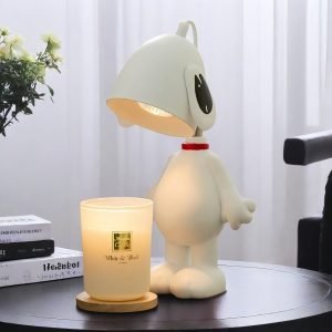 Cute Snoopy Resin Electric Dimmable and Timing Light Bulb Candle Melting Lamp
