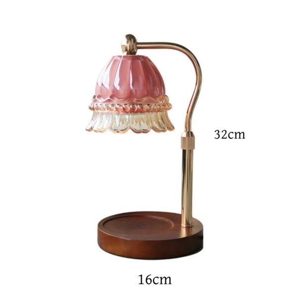 Decorative Flower Glass Marble Timing Dimming Electric Candle Table Lamp Warmer
