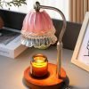 Decorative Flower Glass Marble Timing Dimming Electric Candle Table Lamp Warmer