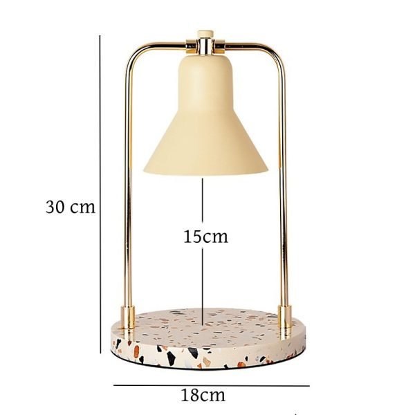 Decorative Metal Electric Marble Candle Melting Warmer Lantern with Dimmer and Timer
