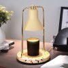 Decorative Metal Electric Marble Candle Melting Warmer Lantern with Dimmer and Timer