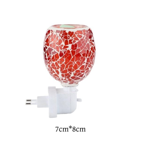 Decorative Red Mosaic Shattered Glass Electric Pluggable Wall Fragrance Wax Melting Warmer