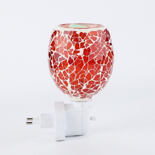 Decorative Red Mosaic Shattered Glass Electric Pluggable Wall Fragrance Wax Melting Warmer