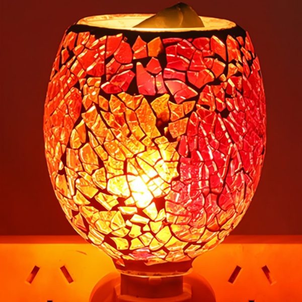 Decorative Red Mosaic Shattered Glass Electric Pluggable Wall Fragrance Wax Melting Warmer