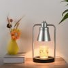 Decorative Silver Iron Electric Night Light Candle Warmer Lantern for Living Room