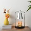 Decorative Silver Iron Electric Night Light Candle Warmer Lantern for Living Room
