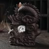 Electrical LED Lighting Purple Clay Dragon Backflow Incense Cone Burner