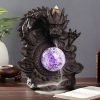 Electrical LED Lighting Purple Clay Dragon Backflow Incense Cone Burner