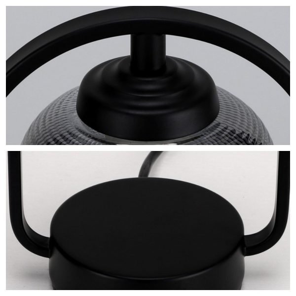 Elegant Vintage Black Iron and Glass Electric Lantern Candle Warmer with Preset Timer
