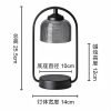 Elegant Vintage Black Iron and Glass Electric Lantern Candle Warmer with Preset Timer