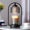 Elegant Vintage Black Iron and Glass Electric Lantern Candle Warmer with Preset Timer