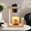 Elegant Wooden Electric Dimmable Candle Light Warmer Wax Melter Lamp for Home Decor