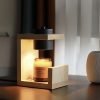 Elegant Wooden Electric Dimmable Candle Light Warmer Wax Melter Lamp for Home Decor