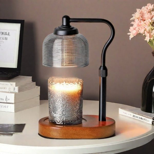 Golden Black Glass Metal Adjustable Electric Melting Wax Candle Warmer Lamps