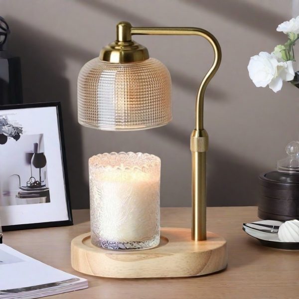 Golden Black Glass Metal Adjustable Electric Melting Wax Candle Warmer Lamps