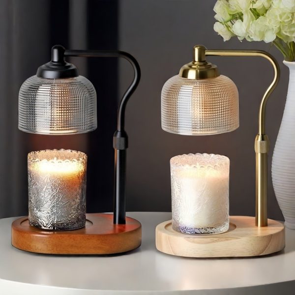 Golden Black Glass Metal Adjustable Electric Melting Wax Candle Warmer Lamps