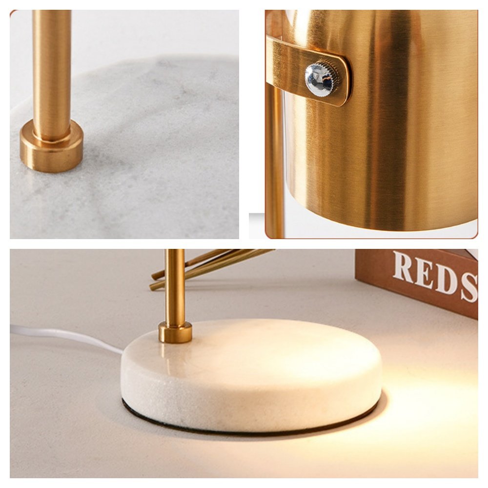Golden Marble and Iron Metal Dimmable Electric Candle Warmer with Light Bulb Golden Marble and Iron Metal Dimmable Electric Candle Warmer with Light Bulb