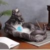 Hand Carved Auspicious Dragon Ceramic Backflow Smoking Incense Burner
