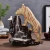 Handmade Tiger Theme Ceramic Cascading Backflow Incense Burner