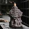 Handmade Zen Buddha Ceramic Backflow Waterfall Burning Incense Holder