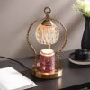 Luxurious Glass Metal Electric Lantern Candle Warmer Light with Timer and Dimmer
