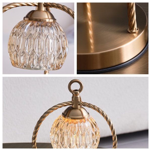 Luxurious Glass Metal Electric Lantern Candle Warmer Light with Timer and Dimmer