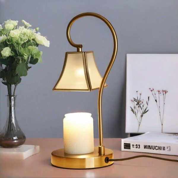Luxurious Glass and Iron Electric Dimmable Light Bulb Candle Light Wax Warmer