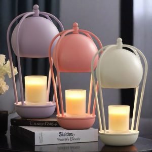 Metal Electric Balloon Aurora Lantern Candle Warmer Wax Melting Lighting Lamp with Timer and Dimmer