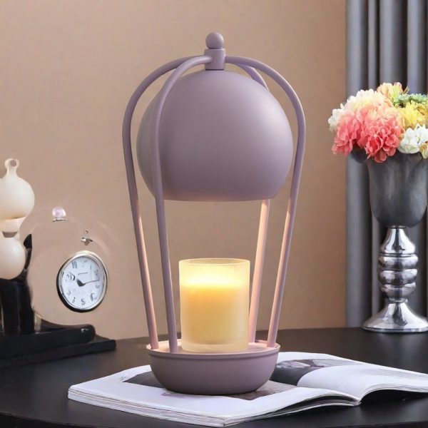 Metal Electric Balloon Aurora Lantern Candle Warmer Wax Melting Lighting Lamp with Timer and Dimmer