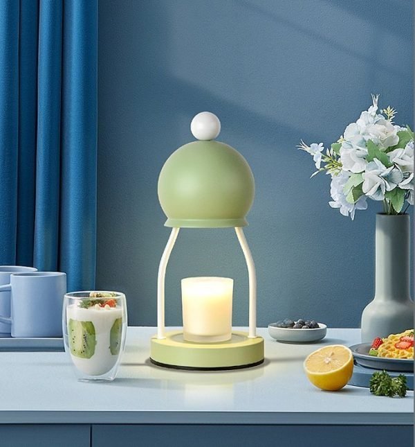 Modern Cute Colorful Metal Electric Dimmable Candle Warmer Lantern with Preset Timer