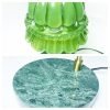Modern Green Flower Iron Glass Marble Electric Dimmable Candle Warming Lamp with Timer