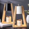 Modern Iron Wood Electric Dimmable Aurora Candle Warmer Lamps Melting Wax Lights with Timer