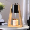 Modern Iron Wood Electric Dimmable Aurora Candle Warmer Lamps Melting Wax Lights with Timer