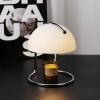 Modern Night Table Glass and Metal Electric Dimmable Candle Melting Lamp Warmer with Timer