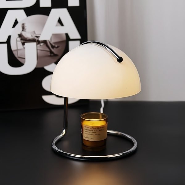 Modern Night Table Glass and Metal Electric Dimmable Candle Melting Lamp Warmer with Timer