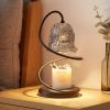 Modern Unique Electric Iron and Glass Flower Candle Wax Melt Warmer Lamp for Scented Jar Candles