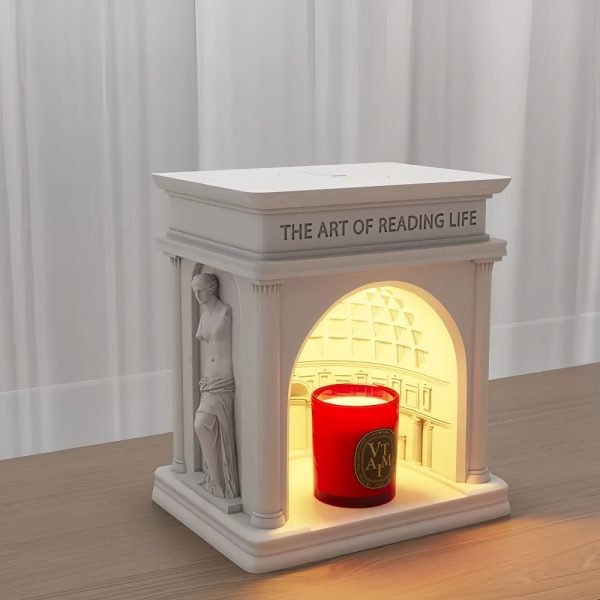 Modern Unique Resin Palace Building Electric Jar Candle Warmer Melting Light with Timer