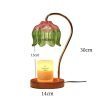Pink Gradient Color Stained Glass and Metal Electric Timing Candle Warmer Heat Lamps for Scented Wax