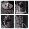 Chinese Purple Clay Dragon Waterfall Burning Incense Holder With Acrylic Ornaments