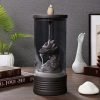 Chinese Purple Clay Dragon Waterfall Burning Incense Holder With Acrylic Ornaments