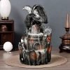 Resin Dragon with Castle Theme Backflow Incense Burner with LED Light