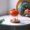 Retro Creative Iron Glass Wood Electric Night Light Candle Lamp Warmer for Living Room